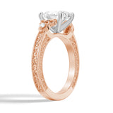 Vintage Celtic Knots Design Oval Moissanite Engagement Ring