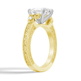 Vintage Celtic Knots Design Oval Moissanite Engagement Ring