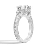 Vintage Celtic Knots Design Round Moissanite Engagement Ring