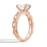 Vintage Infinity Milgrain Oval Moissanite Engagement Ring