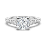 Vintage Cushion Cut Moissanite Engagement Ring With Graduated Band