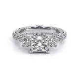 Vintage Two-Tone Three Stone Princess Cut Moissanite Engagement Ring