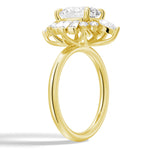 Vintage Art Deco Oval Halo Moissanite Engagement Ring