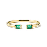 Lab Grown Baguette Emerald Open Ring