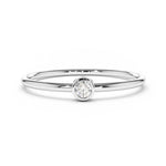 Bezel Set Lab Grown Diamond Thin Stacker Ring - MSBLUE Jewelry