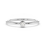 Bezel Set Lab Grown Diamond Thin Stacker Ring - MSBLUE Jewelry