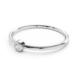 Bezel Set Lab Grown Diamond Thin Stacker Ring - MSBLUE Jewelry