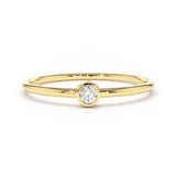 Bezel Set Lab Grown Diamond Thin Stacker Ring - MSBLUE Jewelry