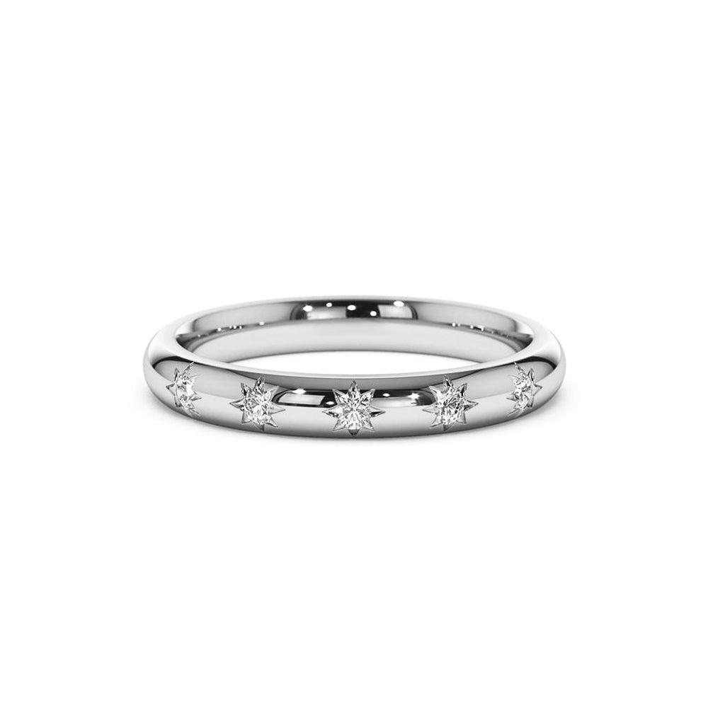 Minimalist Five Stars Wedding Ring