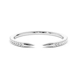 Pavé Diamonds Claw Stacking Open Ring - MSBLUE Jewelry