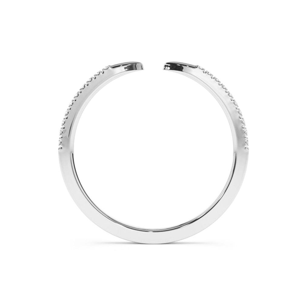 Pavé Diamonds Claw Stacking Open Ring - MSBLUE Jewelry