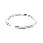 Pavé Diamonds Claw Stacking Open Ring - MSBLUE Jewelry