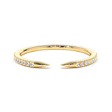 Pavé Diamonds Claw Stacking Open Ring - MSBLUE Jewelry