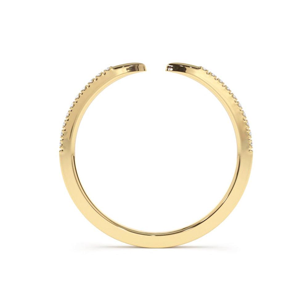 Pavé Diamonds Claw Stacking Open Ring - MSBLUE Jewelry