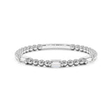 Petite Baguette Lab Grown Diamond Ring with Beaded Band