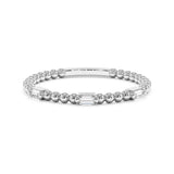 Petite Baguette Lab Grown Diamond Ring with Beaded Band