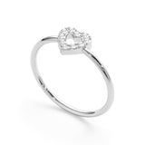 Petite Diamond Heart Shaped Ring