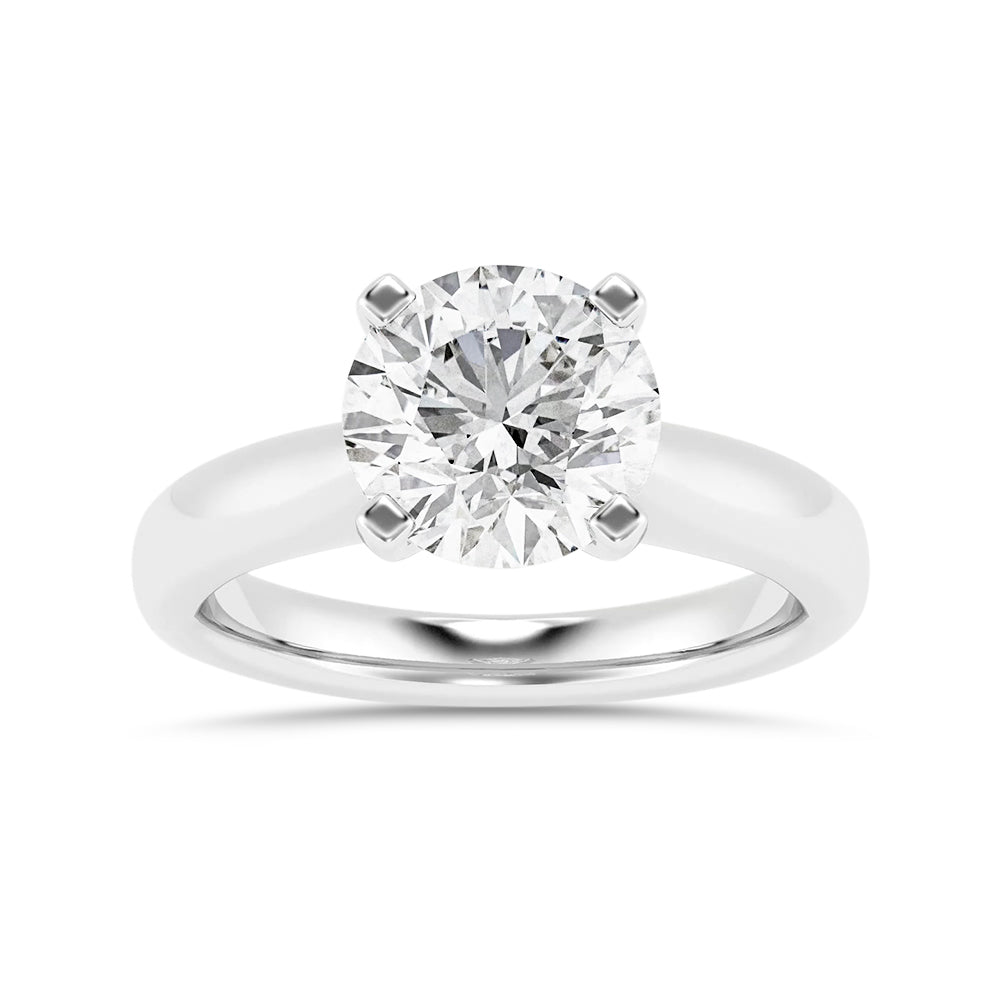 4 Prong Round Cut Moissanite Solitaire Engagement Ring