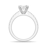 Round Moissanite Engagement Ring With Split Prong Side Accents