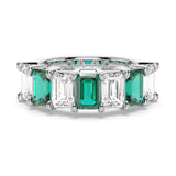 2.88ctw. Classic Lab Grown Emerald Moissanite Anniversary Band