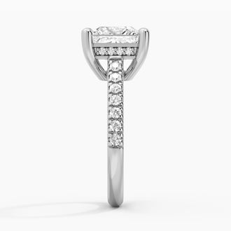 Moissanite Princess Cut Engagement Ring With Hidden Halo