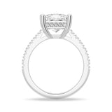 Princess Cut Moissanite Engagement Ring With Hidden Halo