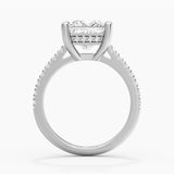 Moissanite Princess Cut Engagement Ring With Hidden Halo