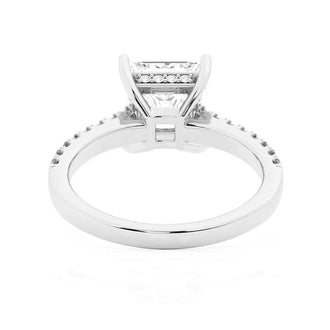 Princess Cut Moissanite Engagement Ring With Hidden Halo - MSBLUE Jewelry