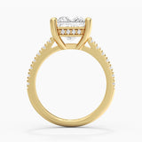 Moissanite Princess Cut Engagement Ring With Hidden Halo
