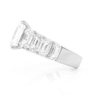 Multi-Stone Emerald Cut Moissanite Vintage Engagement Ring - MSBLUE Jewelry