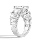 Multi-Stone Emerald Cut Moissanite Vintage Engagement Ring