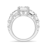 Multi-Stone Emerald Cut Moissanite Vintage Engagement Ring