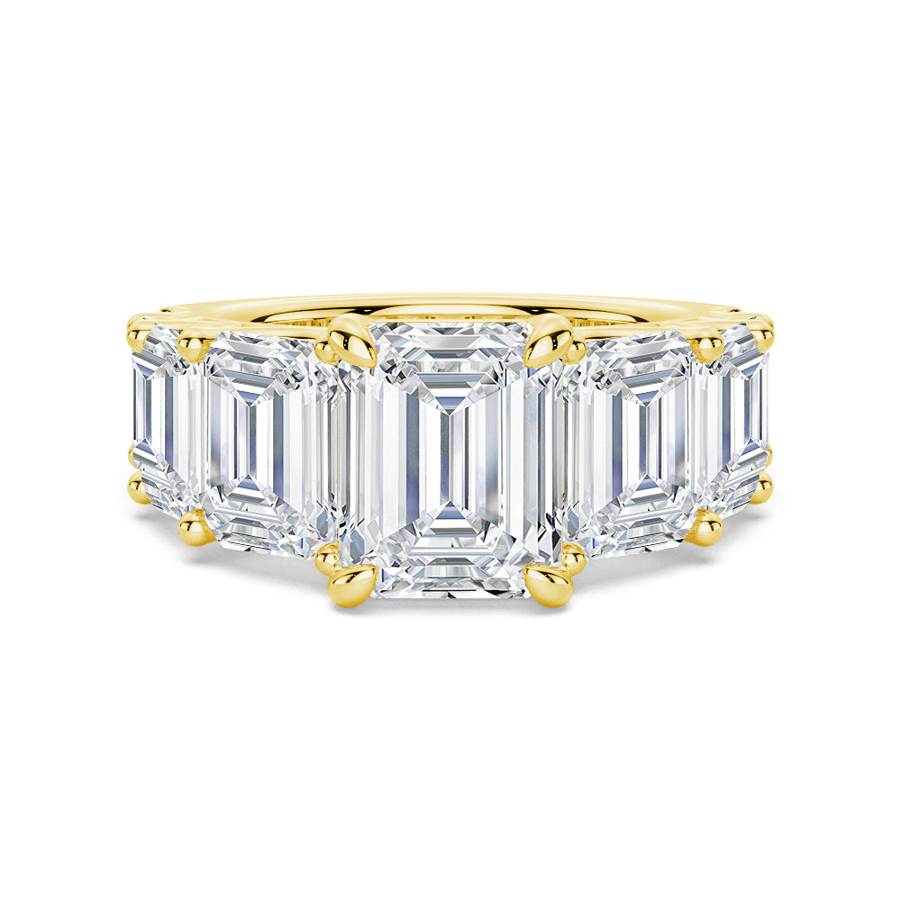 Multi-Stone Emerald Cut Moissanite Vintage Engagement Ring