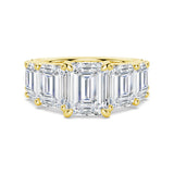 Multi-Stone Emerald Cut Moissanite Vintage Engagement Ring