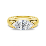 1 CT. Marquise Cut Moissanite Half Bezel Stackable Wedding Ring