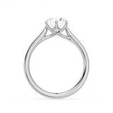 Classic Six-Prong Moissanite Engagement Ring with Hidden Anniversary Stone Accent - MSBLUE Jewelry