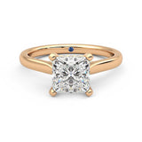 Princess Cut Moissanite Engagement Ring with Hidden Anniversary Stone and Secret Accents - MSBLUE Jewelry