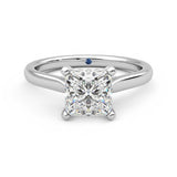 Princess Cut Moissanite Engagement Ring with Hidden Anniversary Stone and Secret Accents - MSBLUE Jewelry