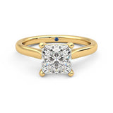 Princess Cut Moissanite Engagement Ring with Hidden Anniversary Stone and Secret Accents - MSBLUE Jewelry