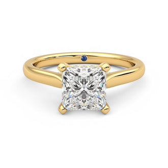 Princess Cut Moissanite Engagement Ring with Hidden Anniversary Stone and Secret Accents - MSBLUE Jewelry