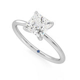 Solitaire Princess Cut Moissanite Engagement Ring with Hidden Anniversary Stone - MSBLUE Jewelry