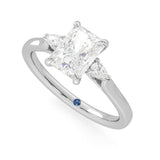 Three Stone Radiant Cut Engagement Ring with Hidden Anniversary Stone Accent - MSBLUE Jewelry