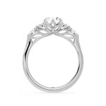 Marquise Cut Moissanite Engagement Ring with Petals and Hidden Anniversary Stone Accent - MSBLUE Jewelry