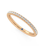 Classic Pavé Moissanite Wedding Band with Anniversary Stone Accent - MSBLUE Jewelry