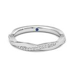 Twisted Pavé Moissanite Wedding Band with Anniversary Stone Accent - MSBLUE Jewelry