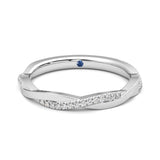 Twisted Pavé Moissanite Wedding Band with Anniversary Stone Accent - MSBLUE Jewelry