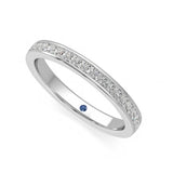 Half Eternity Channel Set Princess Cut Moissanite Wedding Band with Anniversary Stone Accent - MSBLUE Jewelry