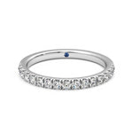 Classic Pavé Set Moissanite Wedding Band with Anniversary Stone Accent - MSBLUE Jewelry