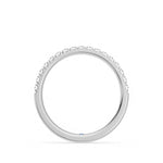 Classic Pavé Set Moissanite Wedding Band with Anniversary Stone Accent - MSBLUE Jewelry