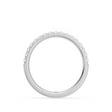 Classic Pavé Set Moissanite Wedding Band with Anniversary Stone Accent - MSBLUE Jewelry